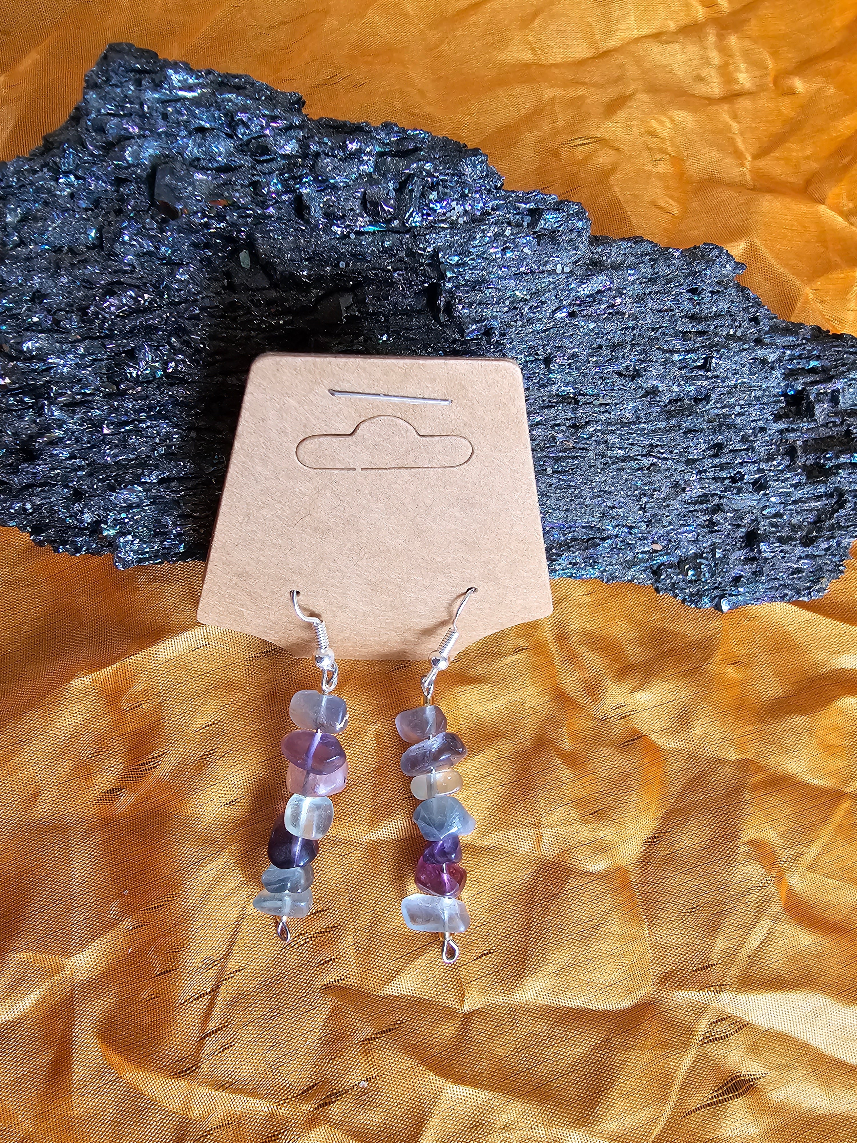 Rainbow fluorite online earrings